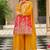 Yellow chinon with embroidery