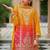 Yellow chinon with embroidery