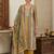 Mustard color beautiful and ethnic partywear cotton linen simmer fabric suit