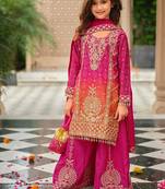 Pink chinon with embroidery