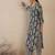 Black ethnic motifs printed v neck kurta with trousers