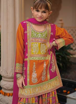 Multicolor chinon with embroidery 4