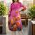 Pink women floral printed kurta