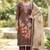 Brown color beautiful and ethnic partywear cotton linen simmer fabric suit