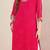 Pink women leheriya printed thread work straight kurta