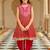 Red chinon with embroidery