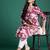 Pink floral printed pure cotton kurta