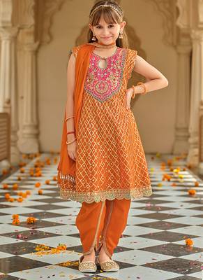 Orange chinon with embroidery 1