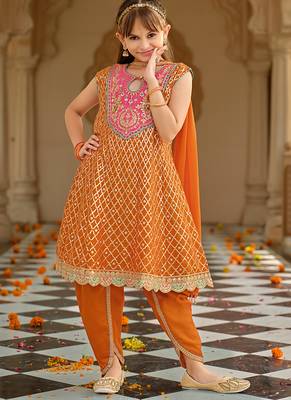 Orange chinon with embroidery 2