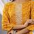 Mustard women bandhani embroidered round neck sequinned kurta