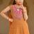 Orange chinon with embroidery