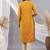 Mustard women bandhani embroidered round neck sequinned kurta