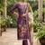 Purple color beautiful and ethnic partywear cotton linen simmer fabric suit