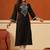 Black women ethnic motifs embroidered thread work kurta