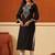 Black women ethnic motifs embroidered thread work kurta