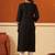 Black women ethnic motifs embroidered thread work kurta