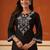 Black women ethnic motifs embroidered thread work kurta
