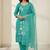 Sea green color smart and budgeted roman silk suit