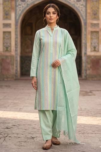 Pink color smart and budgeted roman silk suit
