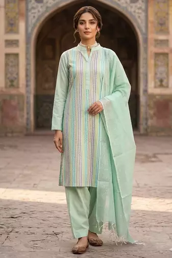 Pink color smart and budgeted roman silk suit
