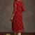 Red women leheriya printed mirror work georgette kurta