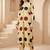 Off white women printed pleated pure cotton kurta with trousers