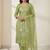Green color smart and budgeted roman silk suit
