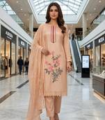 Peach color smart and budgeted roman silk suit