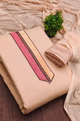 Peach color smart and budgeted roman silk suit
