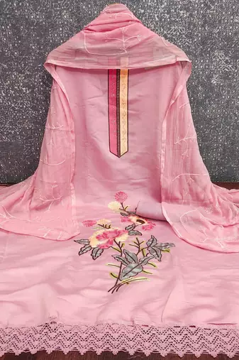 Pink color smart and budgeted roman silk suit