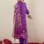 Purple women floral regular kurta with trousers & with dupatta