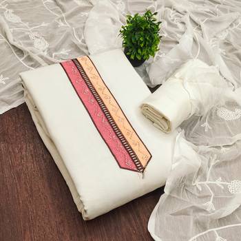 Off white color smart and budgeted roman silk suit 2
