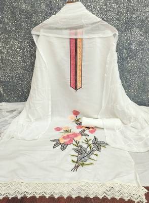 Off white color smart and budgeted roman silk suit 3
