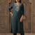 Green women ethnic motifs embroidered kurta with trousers