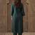 Green women ethnic motifs embroidered kurta with trousers