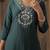 Green women ethnic motifs embroidered kurta with trousers
