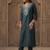 Green women ethnic motifs embroidered kurta with trousers