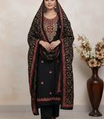 Black color smart and ethnic roman silk fabric salwar kameez