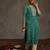 Sea green women leheriya printed screen print festive straight kurta