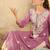 Lavender women paisley embroidered thread work pastels kurta