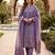 Purple color jacquard silk salwar kameez for ethnic festive looks
