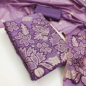 Purple color jacquard silk salwar kameez for ethnic festive looks 3