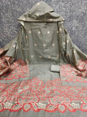 Grey color jacquard silk salwar kameez for ethnic festive looks 2
