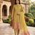 Mustard color jacquard silk salwar kameez for ethnic festive looks