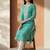 Sea green women leheriya printed sequinned georgette kurta