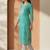 Sea green women leheriya printed sequinned georgette kurta