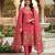 Red color jacquard silk salwar kameez for ethnic festive looks