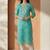 Sea green women leheriya printed sequinned georgette kurta
