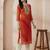 Red women leheriya printed mirror work georgette kurta