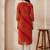 Red women leheriya printed mirror work georgette kurta